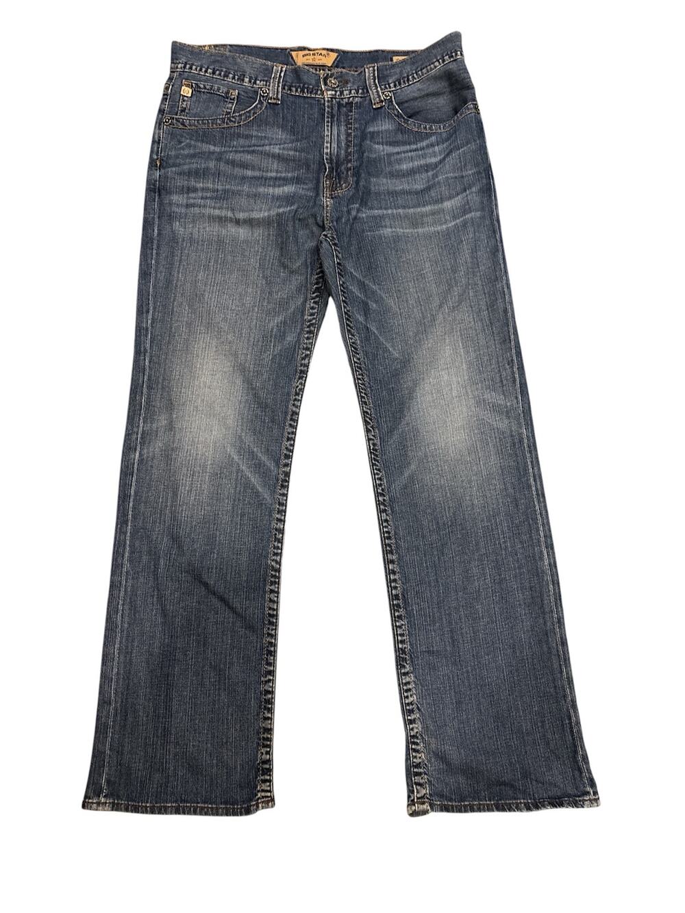 Big Star pioneer bootcut jeans men’s 36R medium wash. Distressed at hem med rise